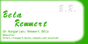 bela remmert business card